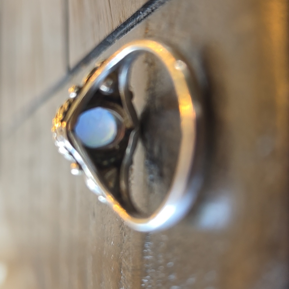 Aurora Opal Solid Sterling Silver Ring - image 6